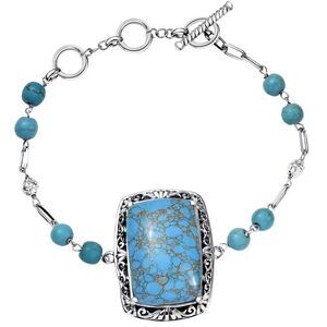 Mojave Blue Turquoise Toggle Clasp Bracelet